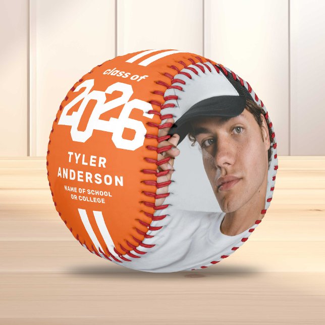 Athlete 2025 Orange Abschluss Custom Foto Baseball (Von Creator hochgeladen)