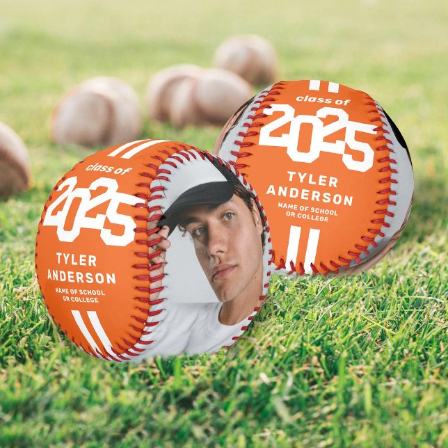 Athlete 2025 Orange Abschluss Custom Foto Baseball (Von Creator hochgeladen)