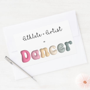 Athlete + Artist = Dancer, Funny gifT für Dancer Rechteckiger Aufkleber