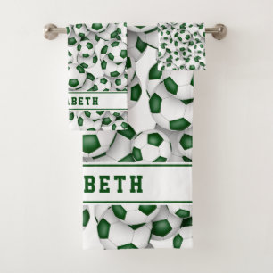 athlète diplômé motif des ballons de football vert