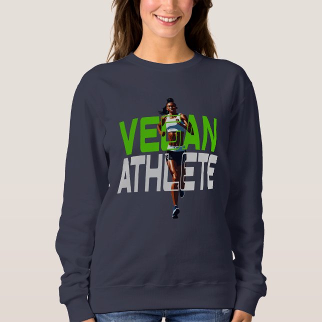 athlète féminine végétalienne, sweatshirt de cours (Devant)