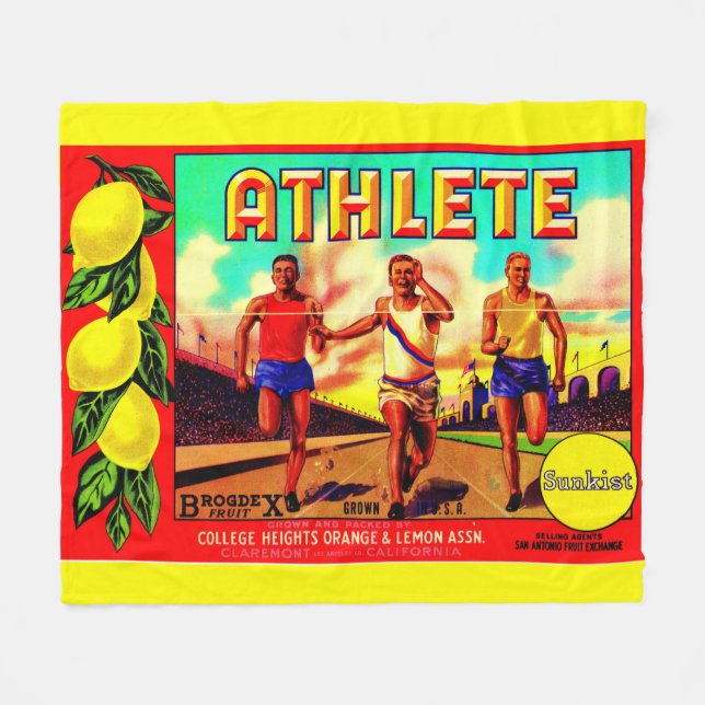 Athlete Fruchtkartett der 30er Jahre Fleecedecke (Vorderseite (Horizontal))