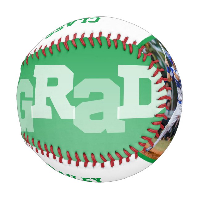 Athlete GRAD Green Ombre Abschluss Foto Baseball (Vorne Rechts)