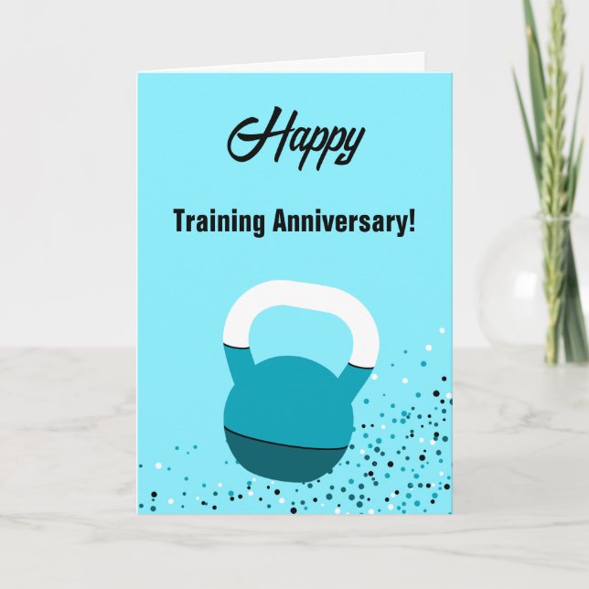 Athlete Kettlebell Happy Training Anniversary Karte (Vorderseite)