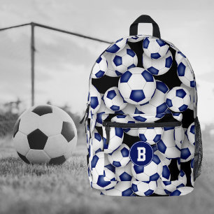 Athleten mit Monogramm weiße Fußballbälle Bedruckter Rucksack