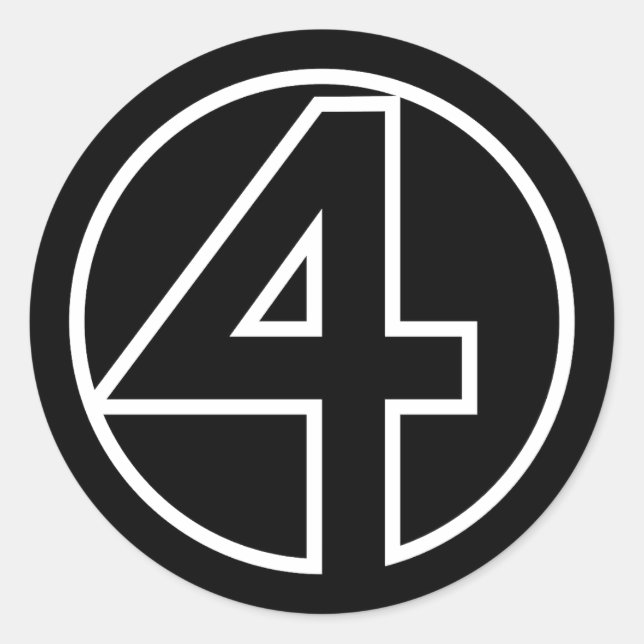 Athleten Zahl 4 Kreisform Runder Aufkleber (Vorderseite)