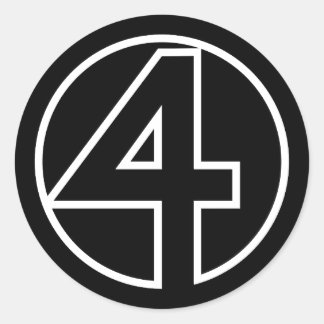Athleten Zahl 4 Kreisform Runder Aufkleber