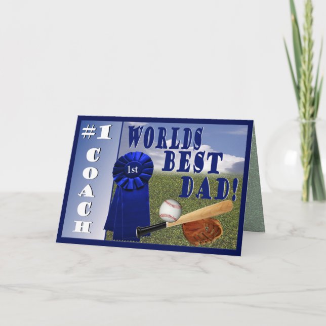 Athlètes World Meilleur Papa & Carte de Voeux Coac (Devant)