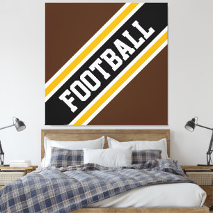 Athletic Bold Brawn Yellow Black FOOTBALL Streifen Leinwanddruck