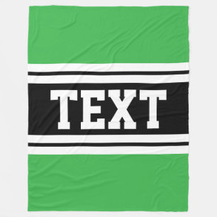 Athletic Bright Green Schwarz-weiß Racing Stripes Fleecedecke