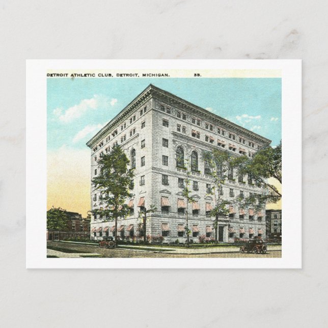 Athletic Club, Detroit, Michigan Vintag Postkarte (Vorderseite)