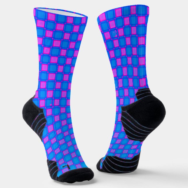 Athletic Crew Sock Light Blue Lila Design Socken (Gewinkelt)