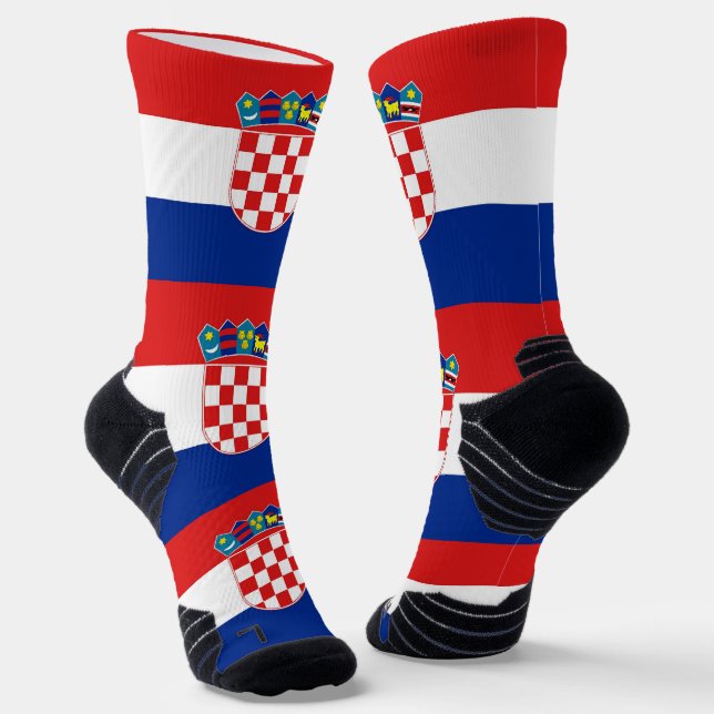 Athletic Crew Sock mit der Flagge Kroatiens Socken (Gewinkelt)