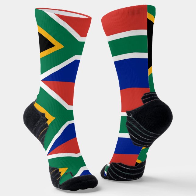 Athletic Crew Sock mit der Flagge Südafrikas Socken (Gewinkelt)