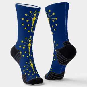 Athletic Crew Sock mit der Flagge von Indiana, USA Socken