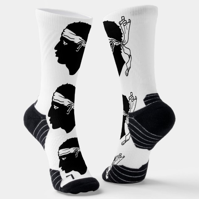 Athletic Crew Sock mit der Flagge von Korsika, Fra Socken (Gewinkelt)