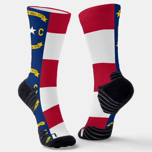 Athletic Crew Sock mit der Flagge von North Caroli Socken (Gewinkelt)
