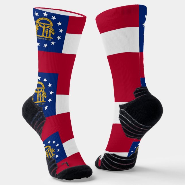 Athletic Crew Sock mit Fahne von Georgia, USA Socken (Gewinkelt)