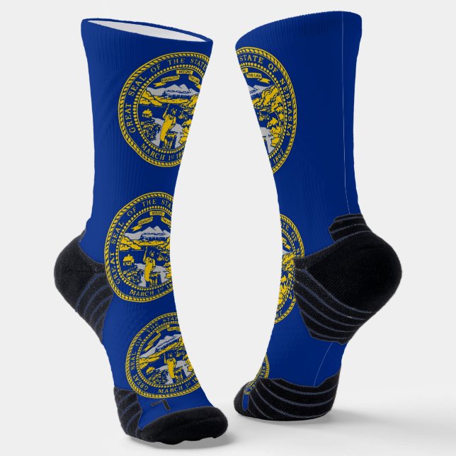 Athletic Crew Sock mit Fahne von Nebraska Socken (Gewinkelt)