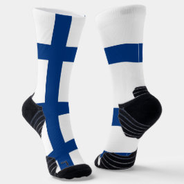 Athletic Crew Sock mit finnischer Flagge Socken