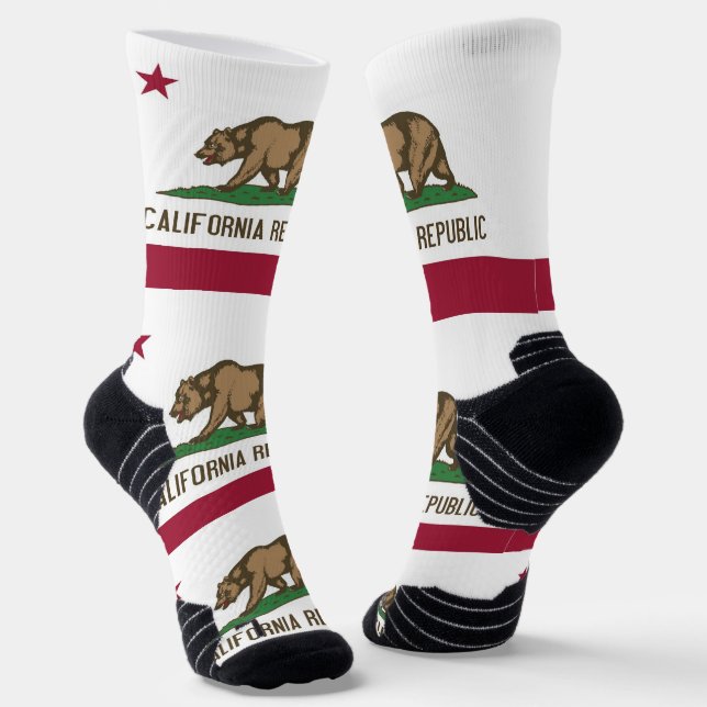 Athletic Crew Sock mit Flagge von Kalifornien, USA Socken (Gewinkelt)