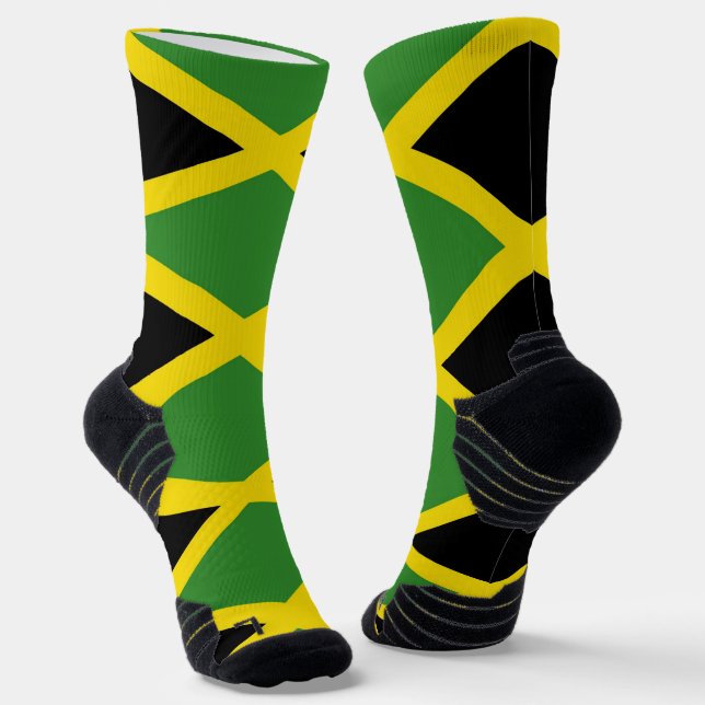 Athletic Crew Sock mit jamaikanischer Flagge Socken (Gewinkelt)