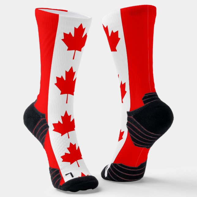 Athletic Crew Sock mit kanadischer Flagge Socken (Gewinkelt)