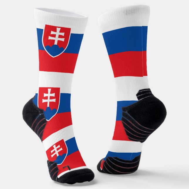 Athletic Crew Sock mit slowakischer Flagge Socken (Gewinkelt)