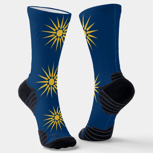 Athletic Crew Sock with flag of Macedonia, Greece Socken (Gewinkelt)