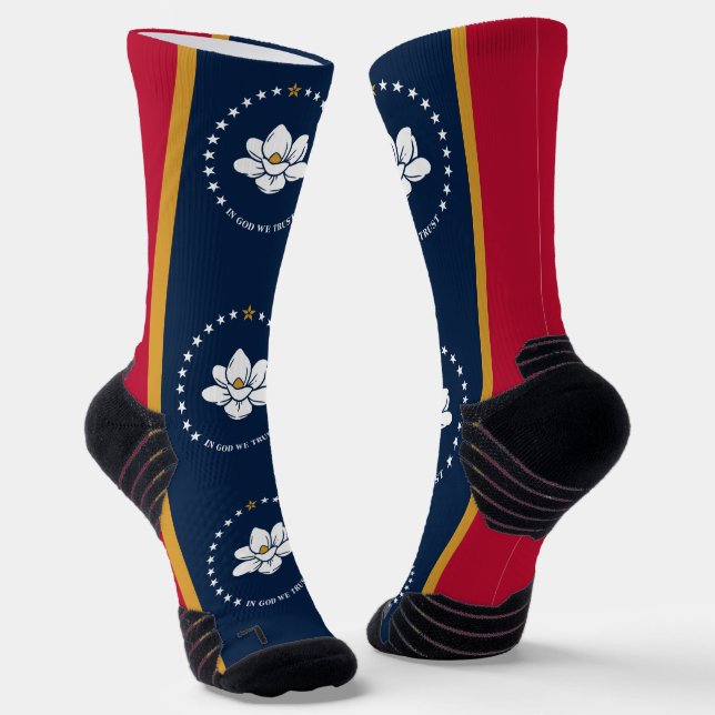 Athletic Crew Sock with flag of Mississippi, USA Socken (Gewinkelt)