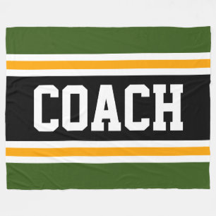 Athletic Forest Green Black COACH Racing Stripes Fleecedecke