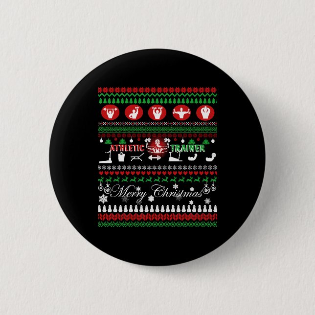 Athletic Trainer Weihnachts-Shirts Button (Vorderseite)