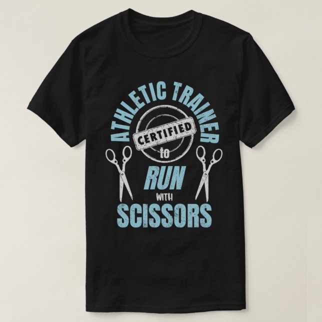 Athletic Trainer zertifiziert zum Laufen mit Sciss T-Shirt (Design vorne)