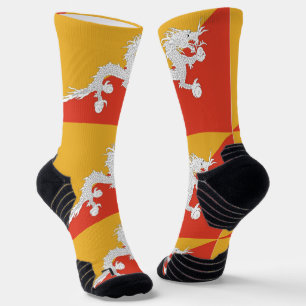 Athletische Crew Sock mit Bhutan-Flagge Socken
