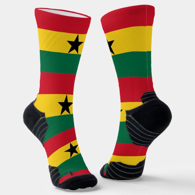 Athletische Crew Sock mit der Flagge Ghanas Socken (Gewinkelt)