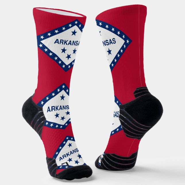 Athletische Crew Sock mit Fahne von Arkansas, USA Socken (Gewinkelt)