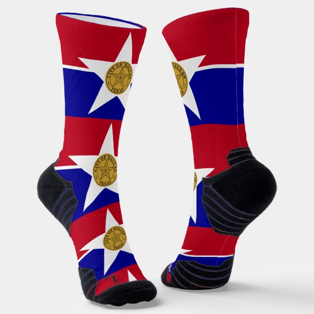 Athletische Crew Sock mit Fahne von Dallas, USA. Socken (Gewinkelt)