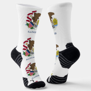 Athletische Crew Sock mit Fahne von Illinois, USA Socken