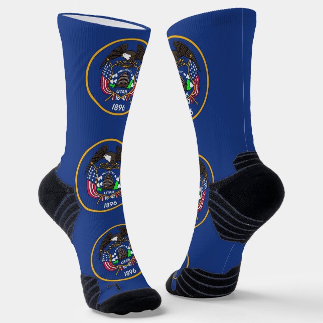 Athletische Crew Sock mit Fahne von Utah, USA. Socken (Gewinkelt)