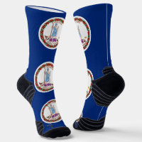 Athletische Crew Sock mit Fahne von Virginia, USA.