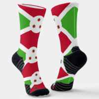 Athletische Crew Sock mit Flagge Burundis