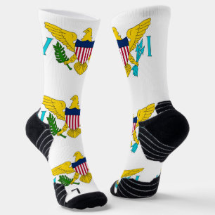 Athletische Crew Sock mit Flagge der Jungfrau Inse Socken