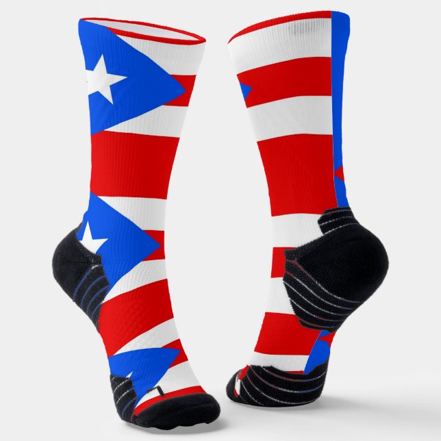 Athletische Crew Sock mit Flagge Puerto Rico Socken (Gewinkelt)
