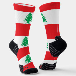 Athletische Crew Sock mit libanesischer Flagge Socken