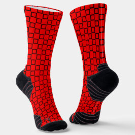 Athletische Crew Sock mit Red Black Classic Design Socken