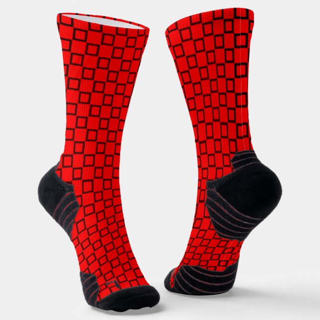 Athletische Crew Sock mit Red Black Classic Design Socken (Gewinkelt)
