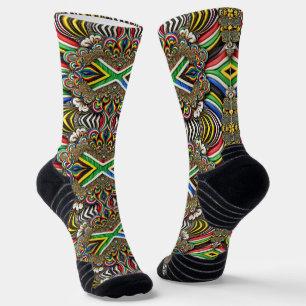 Athletische Crew Sock mit südafrikanischen Farben Socken
