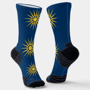 Athletische Crew-Socke mit Flagge von Makedonien,  Socken