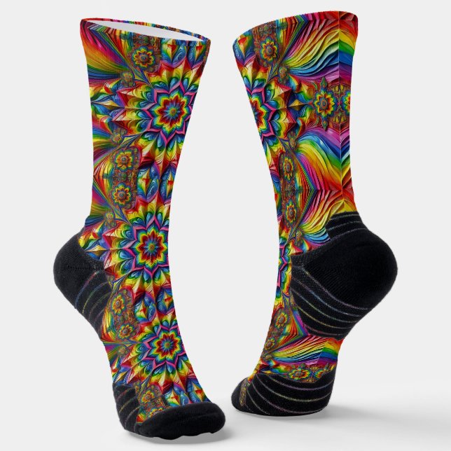 Athletische Crew-Socke mit LGBT-Farben Socken (Gewinkelt)