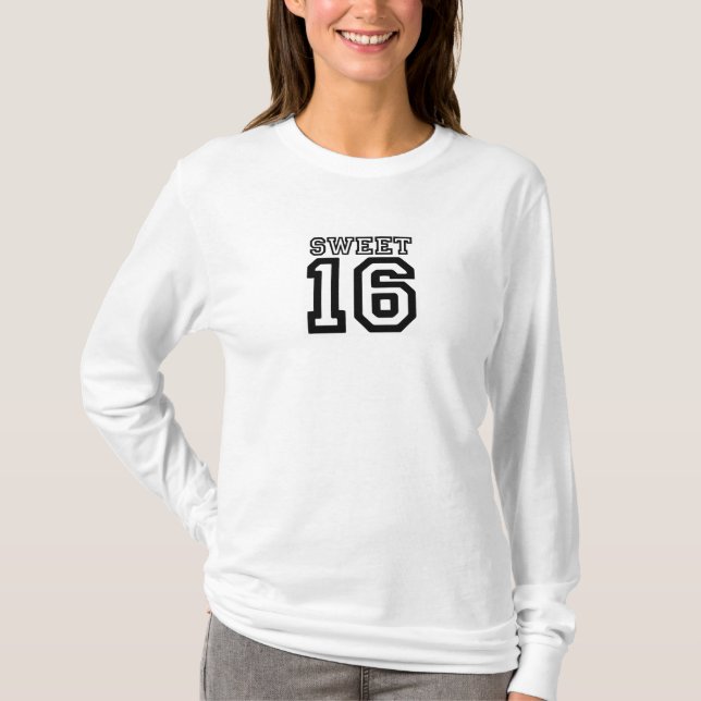 Athletischer inspirierter Bonbon 16 T-Shirt (Vorderseite)